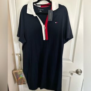 Tommy Hilfiger half zip shirt dress. 100% cotton.